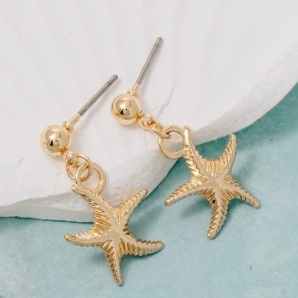 Bella Gold Starfish Drop Earrings